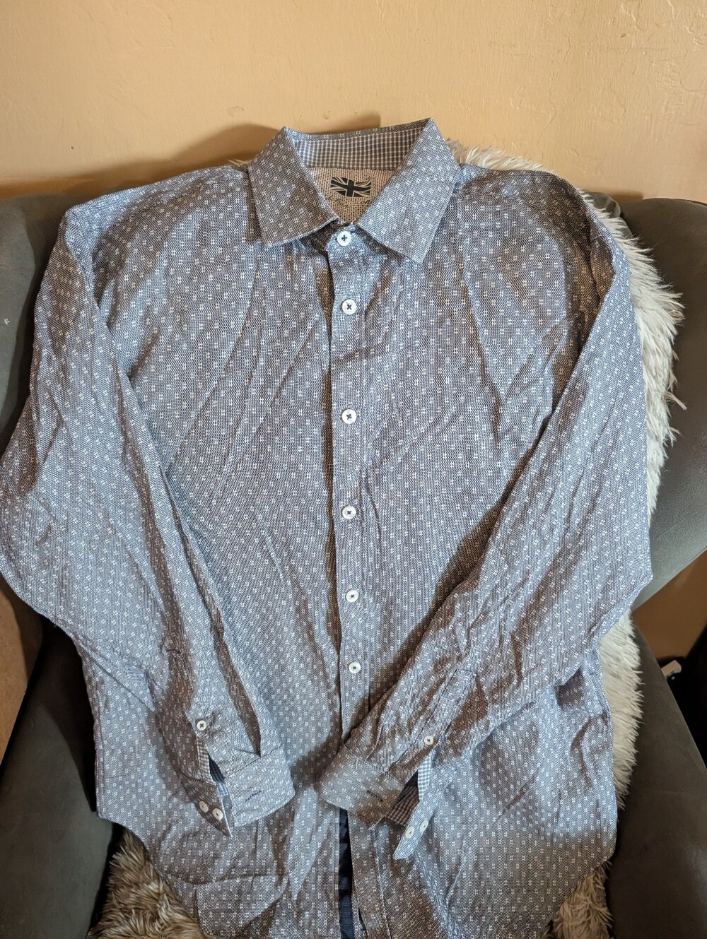 Michelson London Men's Button-Down Shirt - Light Blue Pattern